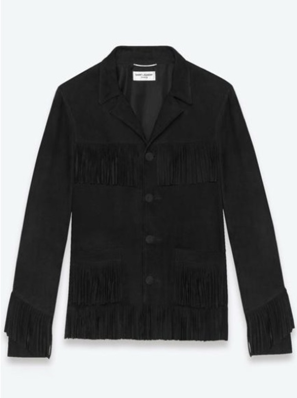 Saint Laurent size F36 Black curtis black Suede Fringe Jacket